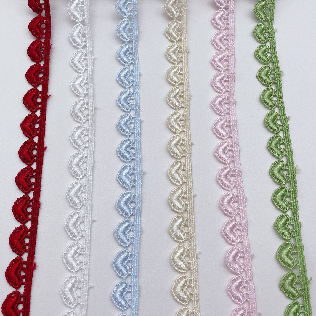 Lace Ribbon Trim - 4Yards Embroidered Multicolor Unilateral Love Lace