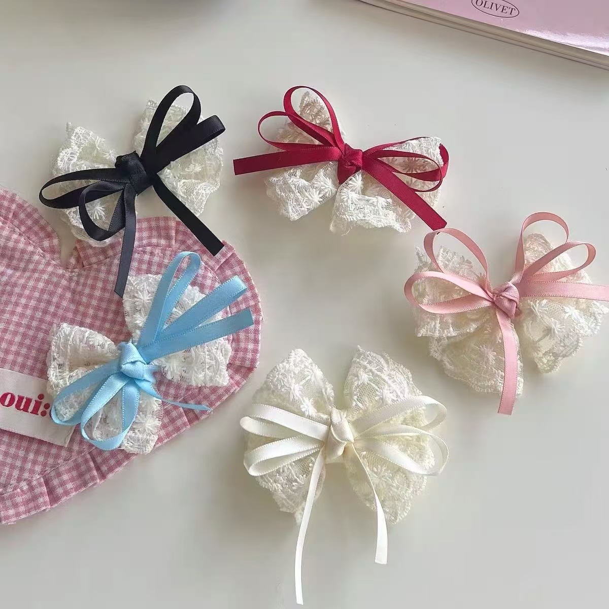 2Pcs Elegant Lace Bow Hairpins - Lace Ribbon Trim review and price