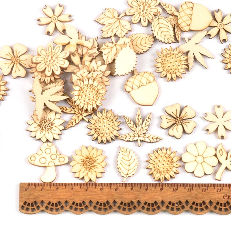 30Pcs 25-30mm Wood DIY Accesso - Embellishments For Scrapbooking review and price