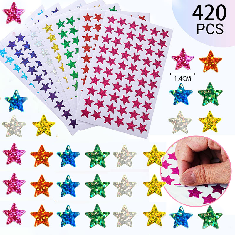 420Pcs Star Stickers Sparkly H - Glitter Vinyl Roll review and price