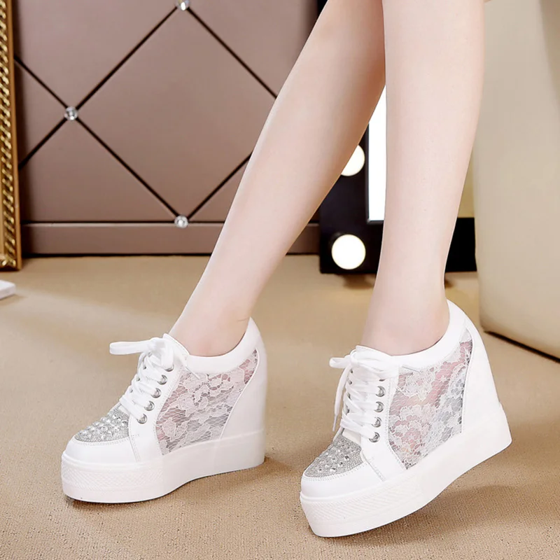 Fashion Sneakers Women Platfor - Crystal Mesh Fabric review and price
