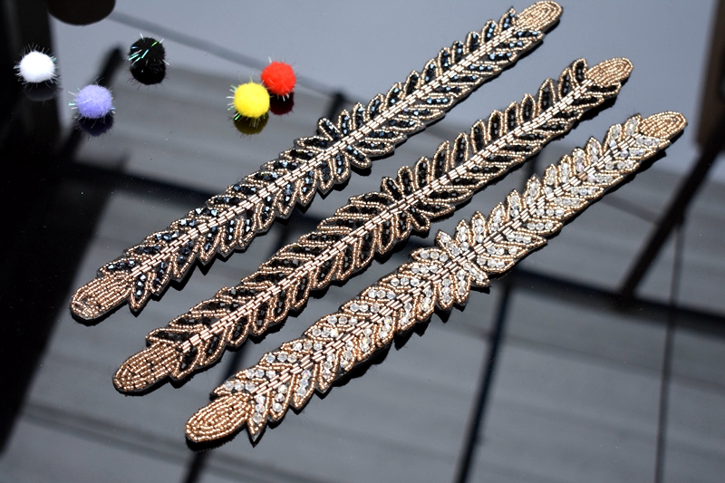 Long leaves leaf handmade appl - Beaded Trim Fringe review and price
