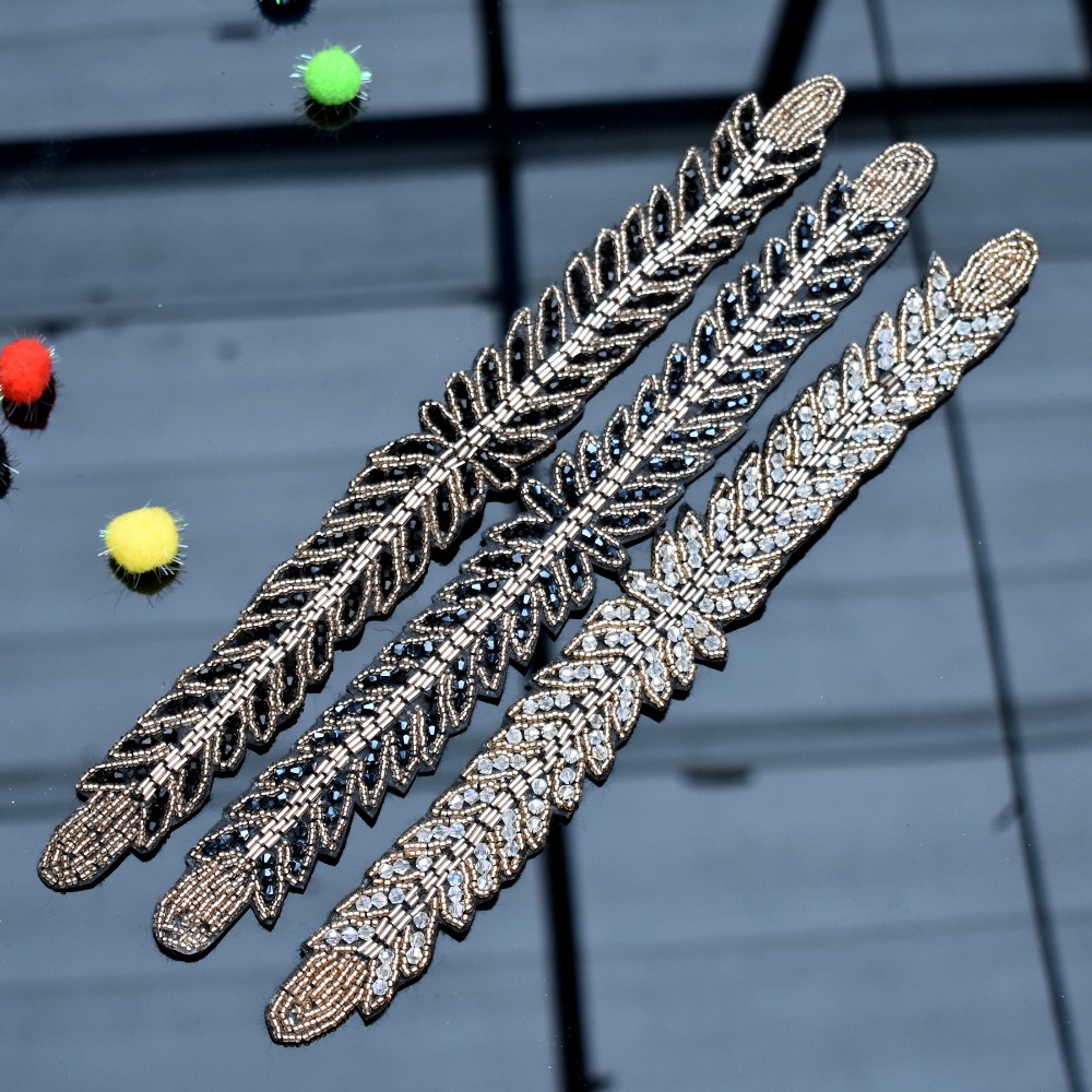 Long leaves leaf handmade appl - Beaded Trim Fringe review and price