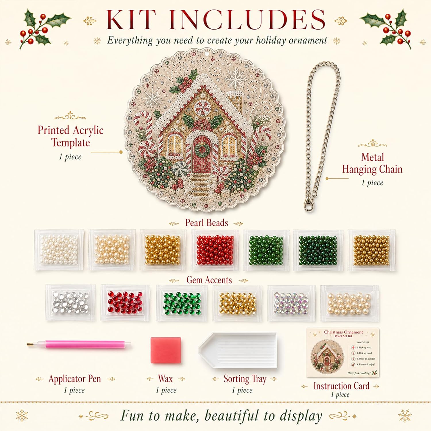 Christmas Pearl Diamond Painti - Pearl Trim Chain review and price