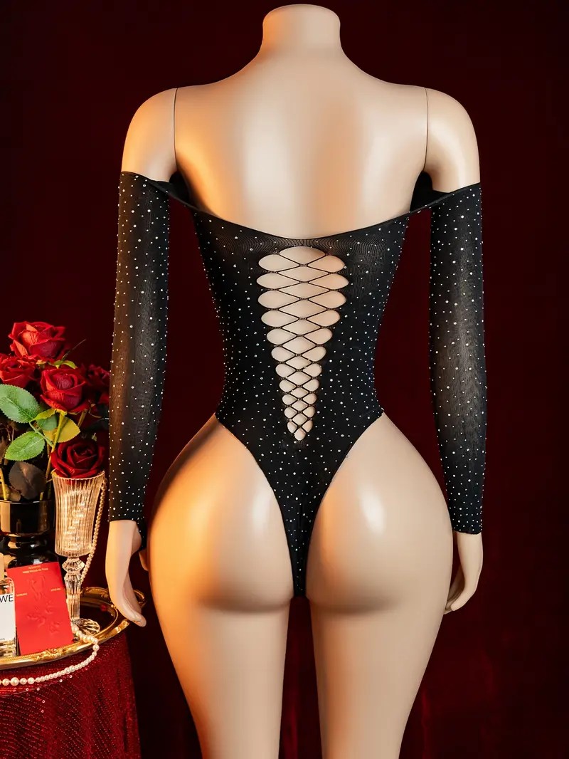Rhinestone Fishnet Hollow Baby - Crystal Mesh Fabric review and price