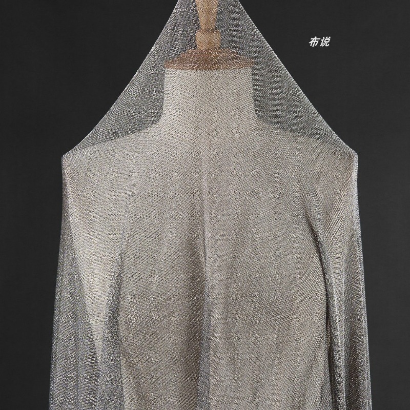 Light Gray Metallic Thread Fab - Crystal Mesh Fabric review and price