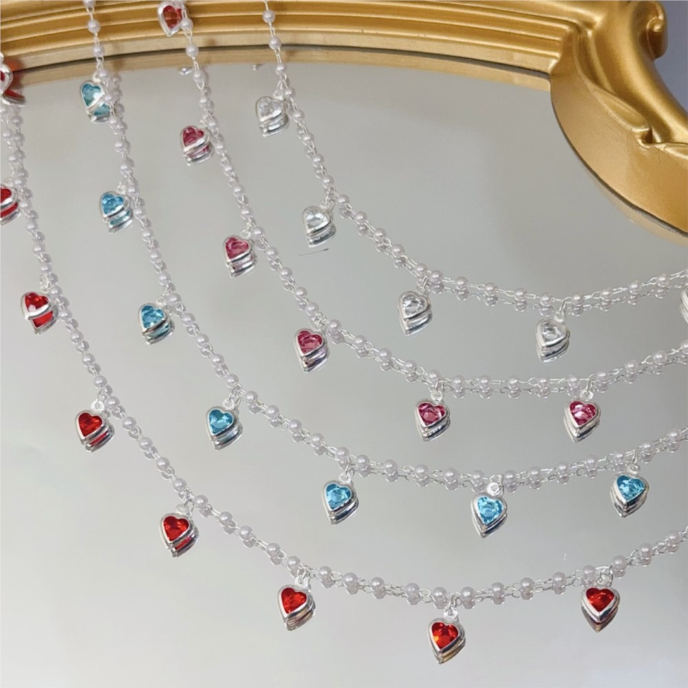 0.5Meter/1Meter Pink Crystal H - Pearl Trim Chain review and price