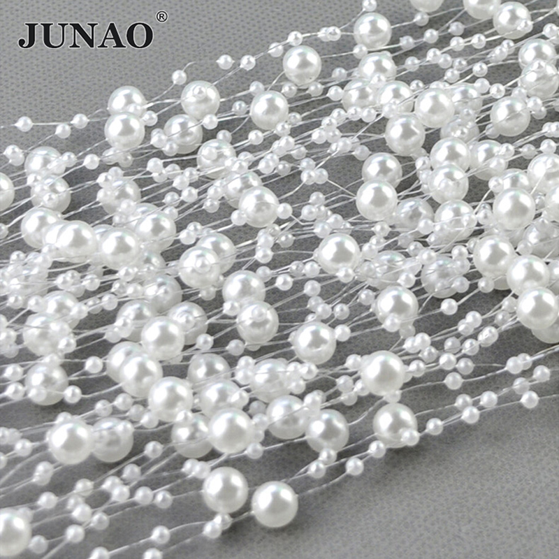 JUNAO 20 Meter 3+8mm White Rou - Pearl Trim Chain review and price