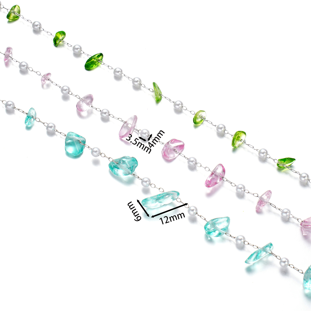 1Meter Crystal Glass Stone And - Pearl Trim Chain review and price
