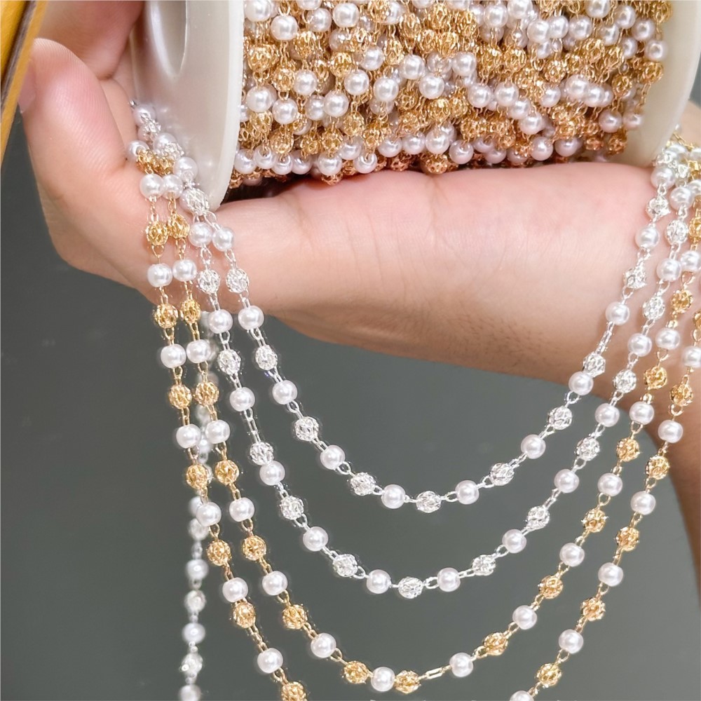 0.5Meter/1Meter Faux Pearl Bra - Pearl Trim Chain review and price