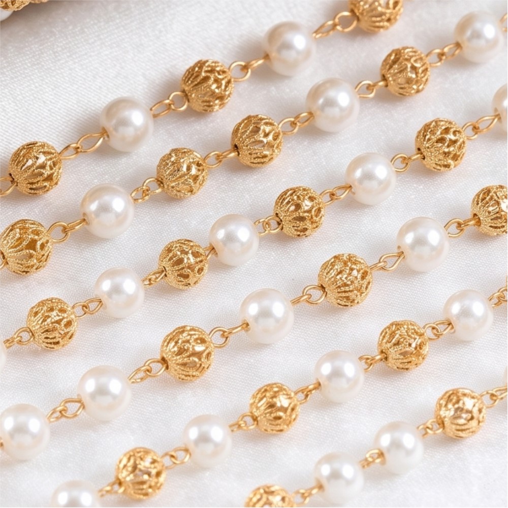 0.5Meter/1Meter Faux Pearl Bra - Pearl Trim Chain review and price